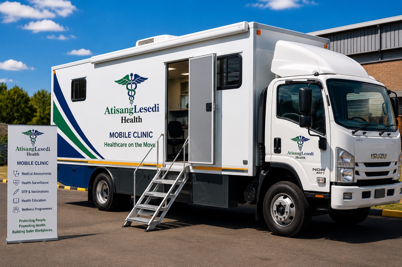 Atisang Lesedi Health mobile clinic trailer